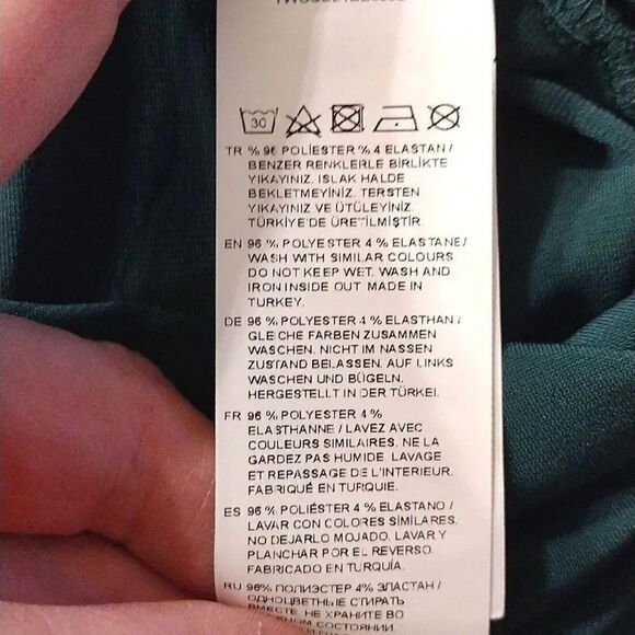 Trendyol Emerald Green One Shoulder Satin Tank Top Medium NWT - Picture 14 of 14